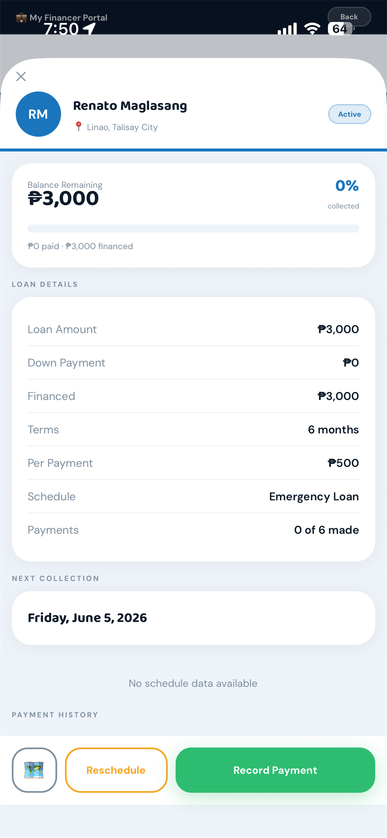 Loan detail screen